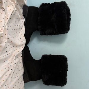 Black Faux Fur Boots